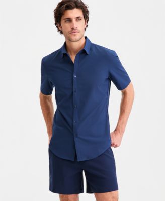 Men's Breathable Short-Sleeve Button-Down Shirt