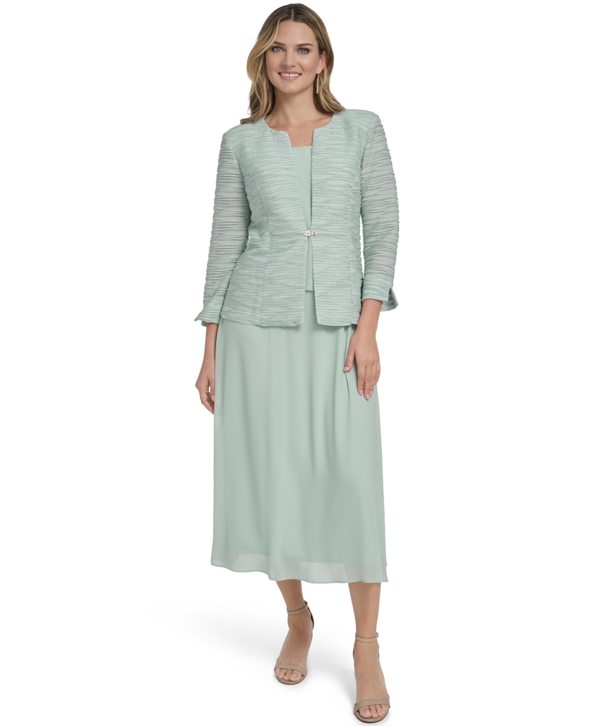 Jessica Howard Petite 3/4-Length Sleeve Jacket Dress