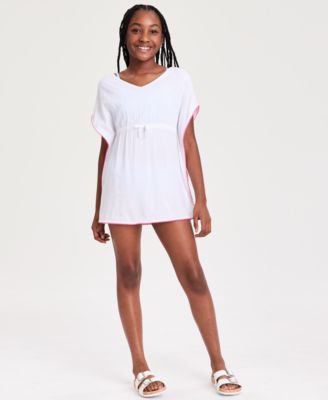 Girls' XS-XL Woven Pom Pom Cover-Up