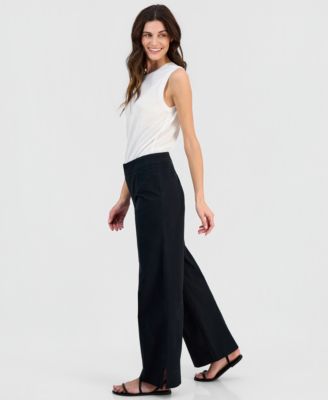 Women's Mid-Rise Pull-On Wide-Leg Pants