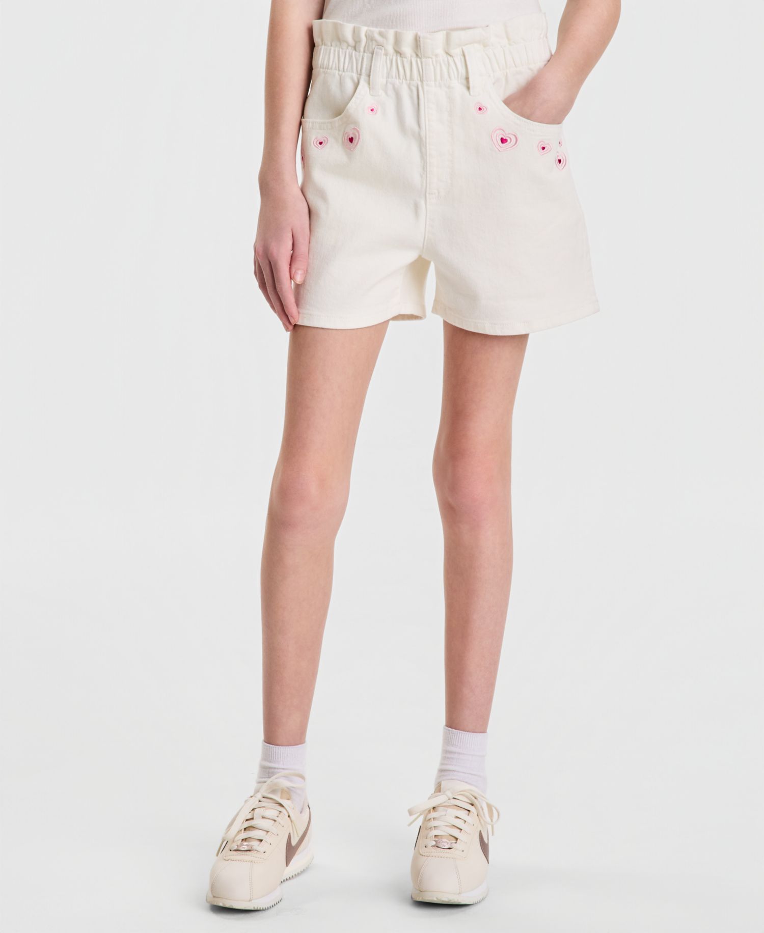 Girls' 5-20 Denim Paperbag Shorts