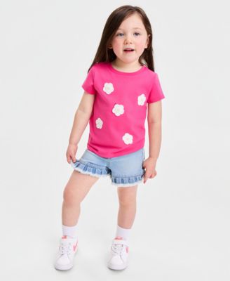 Girls' 12M-5T Crochet Flower Tee