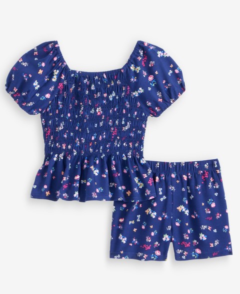 Epic Threads Girls' 12M-5T Floral-Print Top & Shorts, 2-Piece Set