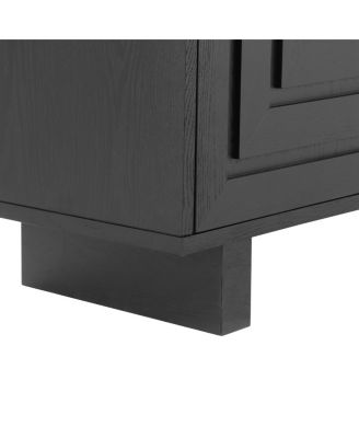 Modern 4-door storage cabinet with ash veneer and Black finish