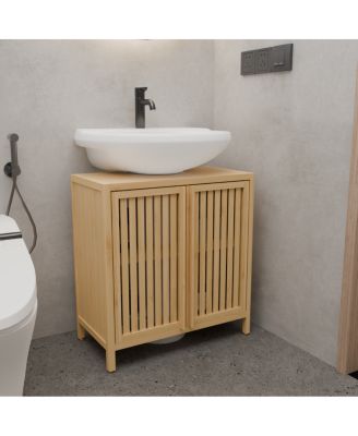 bamboo large capacity basin cabinet