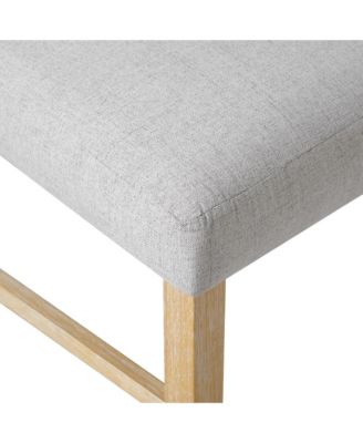 Upholstered Dining Chairs, Set of 4, Beige & Natural Wood