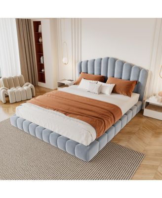 Bed Frame with Shell-Shaped Headboard