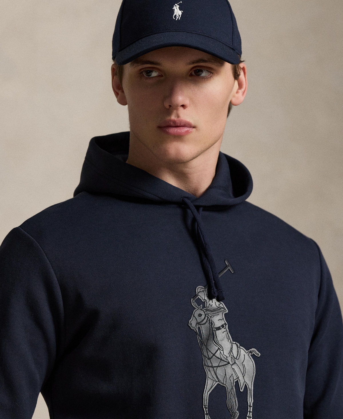 Polo Ralph Lauren Men's Leather-Pony Double-Knit Hoodie