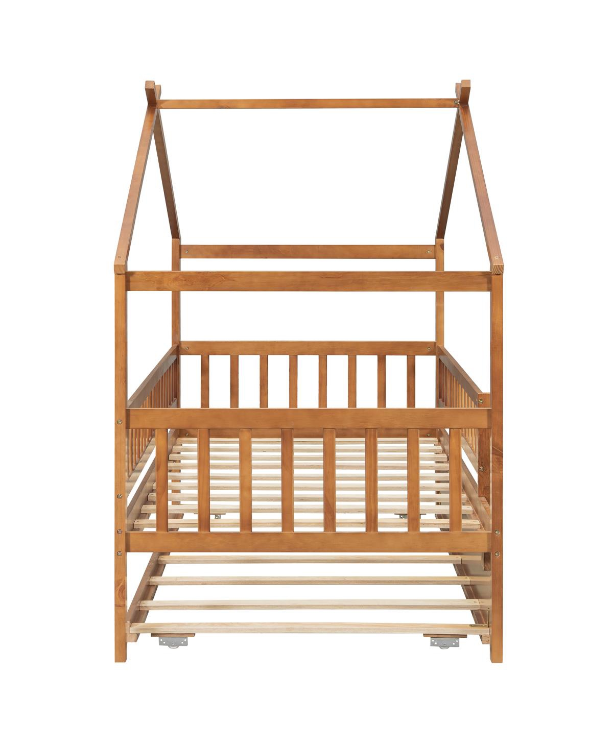 Streamdale Furniture Wooden House Bed with Trundle