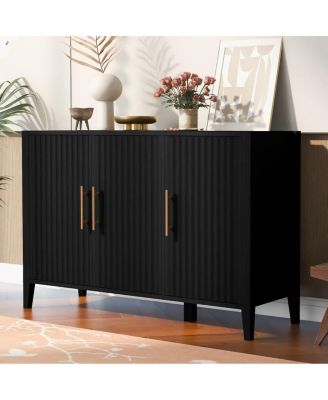 Three-door Storage Cabinet with Metal Handles