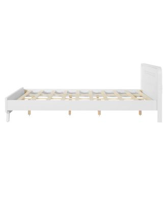 Solid Pine Wood Queen Bed Frame with Timeless Design