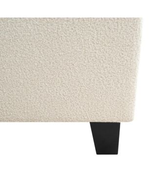 Queen Size Teddy Velvet Upholstered Bed Frame with Headboard and Footboard