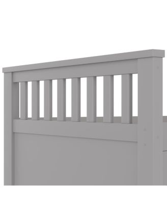 Twin Captain Platform Bed Frame with Storage, Drawers, Gray