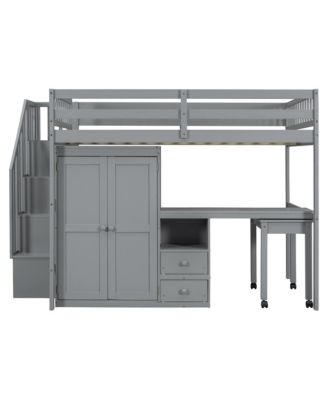  Loft Bed with Stairs & Storage - Multifunctional Kids Furniture