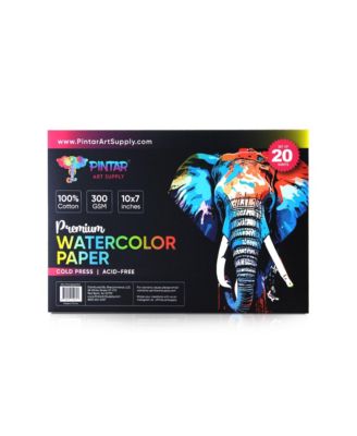Watercolor Paper Block, 100% Cotton, 140lb/300gsm, Rough Grain, 20 Sheets, 10a€x7" Paper Pad