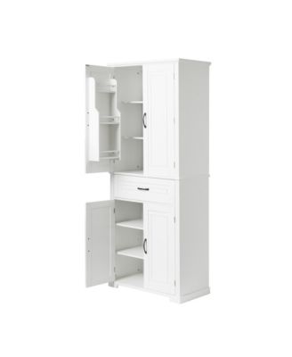 Bathroom Storage Cabinet with Doors and Drawer – Adjustable Shelf and Multiple Storage Spaces