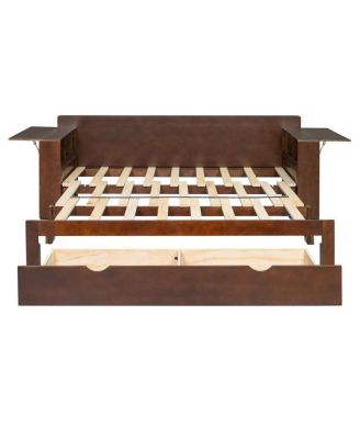 Daybed with Removable Desk, Storage Drawers & Hydraulic Side Table