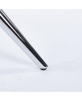 Dining Table with Chrome Metal Leg and Tempered Glass