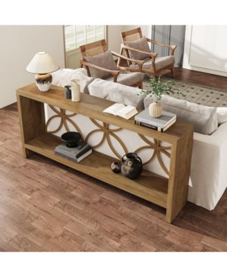 70.9-Inch Narrow Sofa Table, Industrial Long Sofa Table Behind Couch, Entry Console Table with Storage for Entryway, Living Room, Foyer