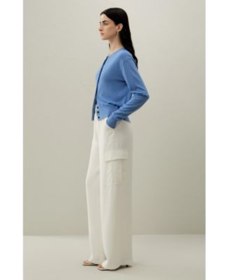 Women's Round-Neck Silk Cashmere Cardigan