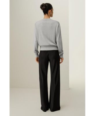 Women's Round-Neck Silk Cashmere Cardigan