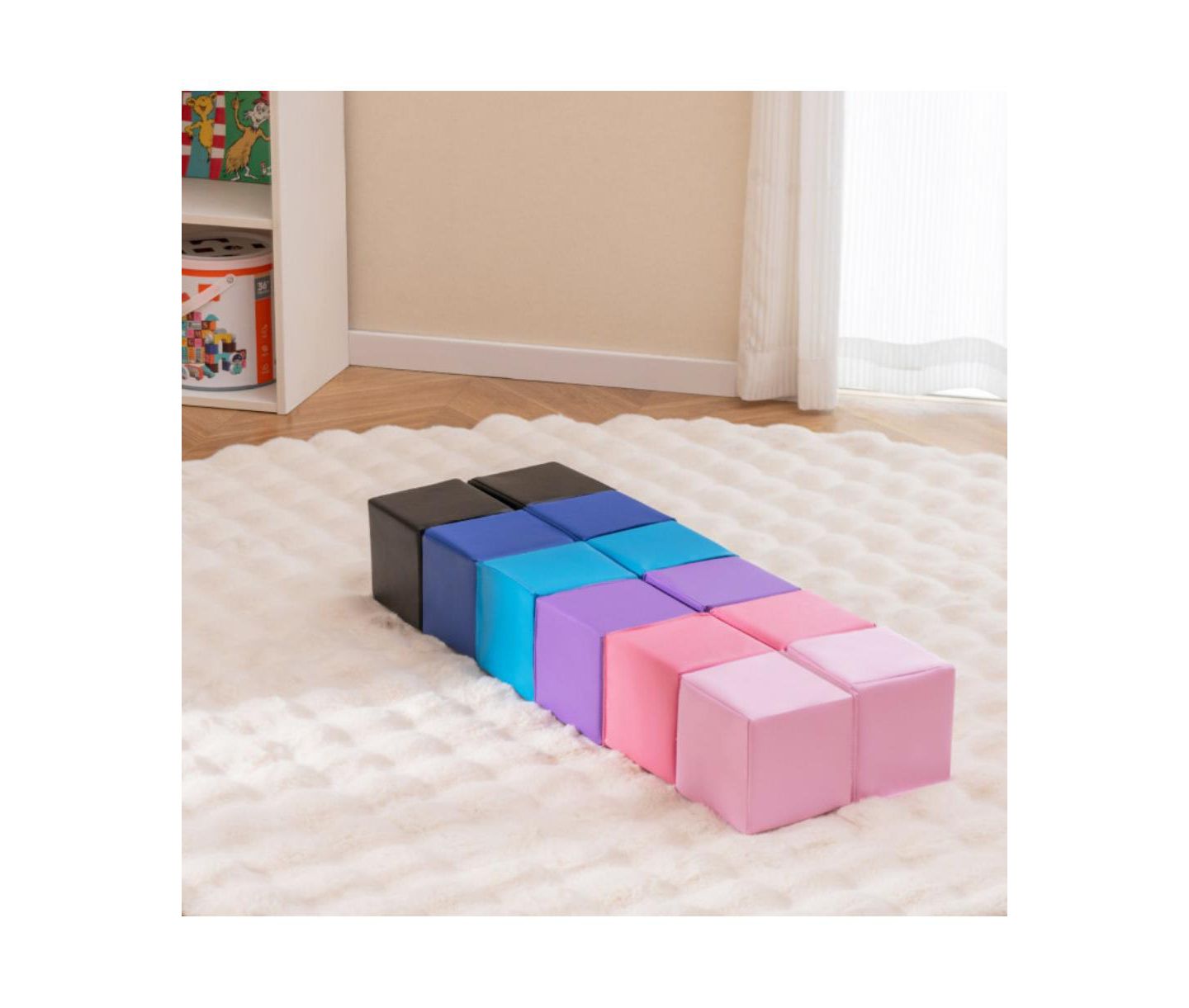 Детский конструктор HONGGE Soft Foam Stacking Sensory Learning 12-Piece Building Set, Ages 3+, цвет: Разноцветный — фото 4
