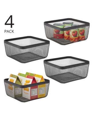Metal Mesh Pantry Basket for Kitchen Storage - Set of 4