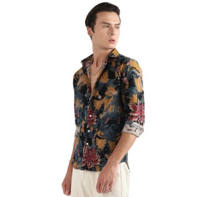 Men's Multicolour Artistic Flowers Shirt