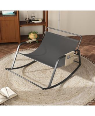 Rocking Chair with Storage, Cushions, Armrests - Indoor/Outdoor (Off White