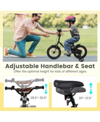 Kids Training Bike with Adjustable Seat Dual Brake System and Rubber Tires