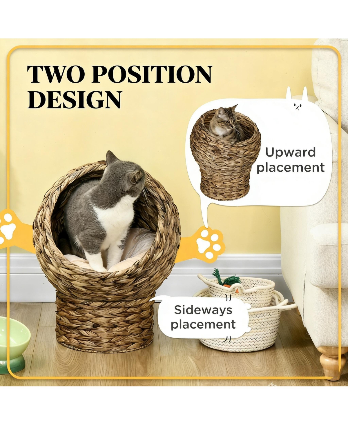 Zeus & Ruta Elevated Basket Bed Kitty House