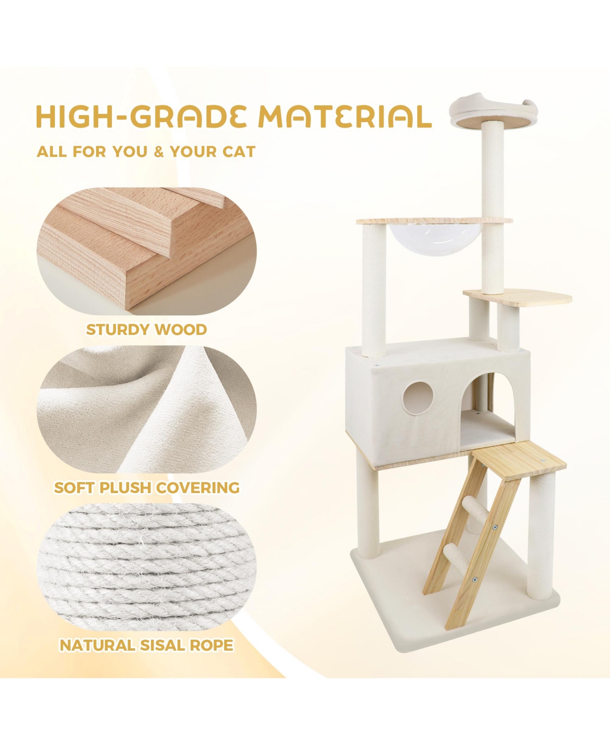 Zeus & Ruta 165cm Wood Cat Tree