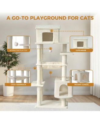 64" Cat Tree - Multi-Level + Hammock