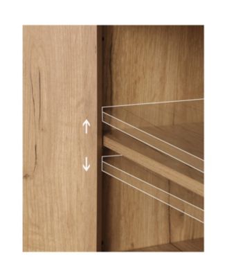  Mid-Century Storage Cabinet- Rattan Doors, 3 Drawers, Adjustable Shelves