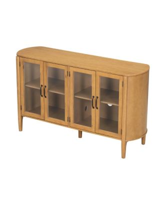 Streamdale Stylish 4-door storage cabinet for living/dining room entrance, large, natural