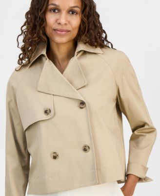Petite Cropped Trench Jacket