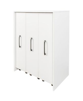 Streamdale Bookcase with Three Pulled Out Doors, 3 Tier Floor Standing, Slide Out Storage Cabinet