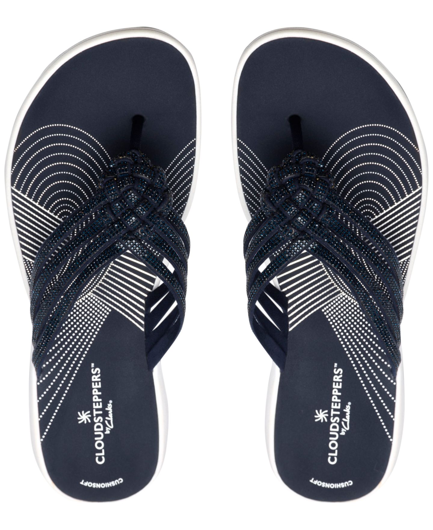Женские сандалии Clarks Breeze Gem Flip Flop Flats, цвет: Тёмно-синий — фото 4