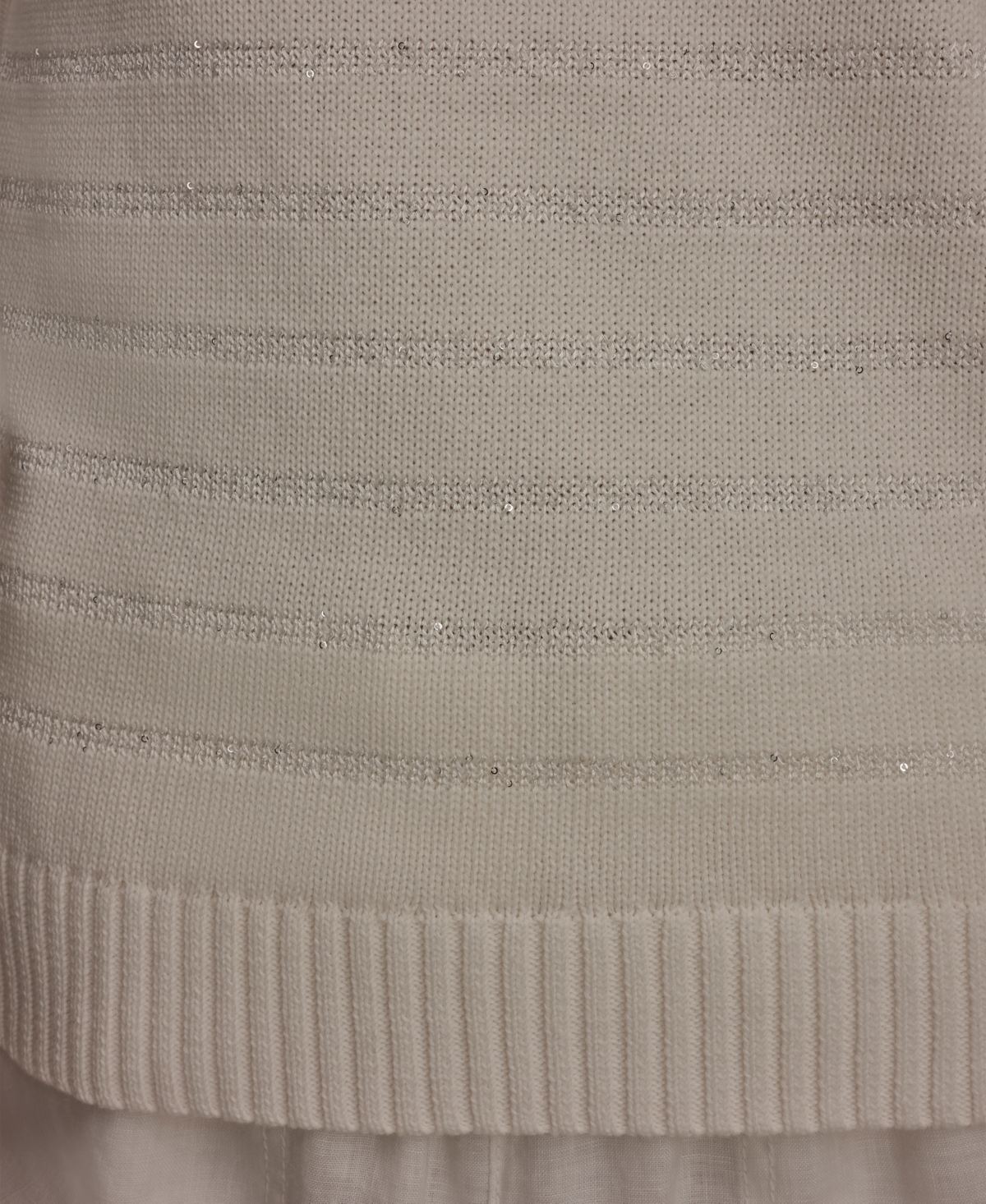 Donna Karan Weekend Women's Elbow-Sleeve Crew Neck Stripe Sequin Sweater