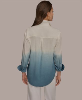 Women's Dip-Dye Long-Sleeve Shirt