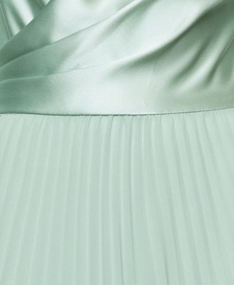 Women's Long Satin Long-Sleeves Collared Ball Gown