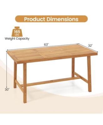 Acacia Wood Dining Table for 6, Heavy-Duty Indoor Outdoor