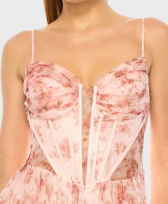 Juniors' Spaghetti Strap Sweetheart Neck Ball Gown