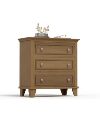 3 Drawer Dresser for Bedroom, Wide Chest of Drawers with Vintage Handle, Modern Wood Dresser Wide Nightstand Cabinet for Living Room