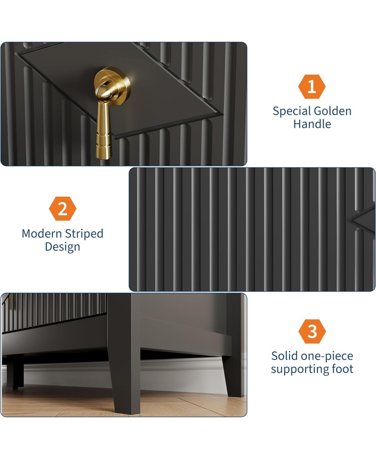 Gaomon Fluted Dresser 54 Inch Wide, -Drawer Wood for Bedroom, Modern Chest of Drawers