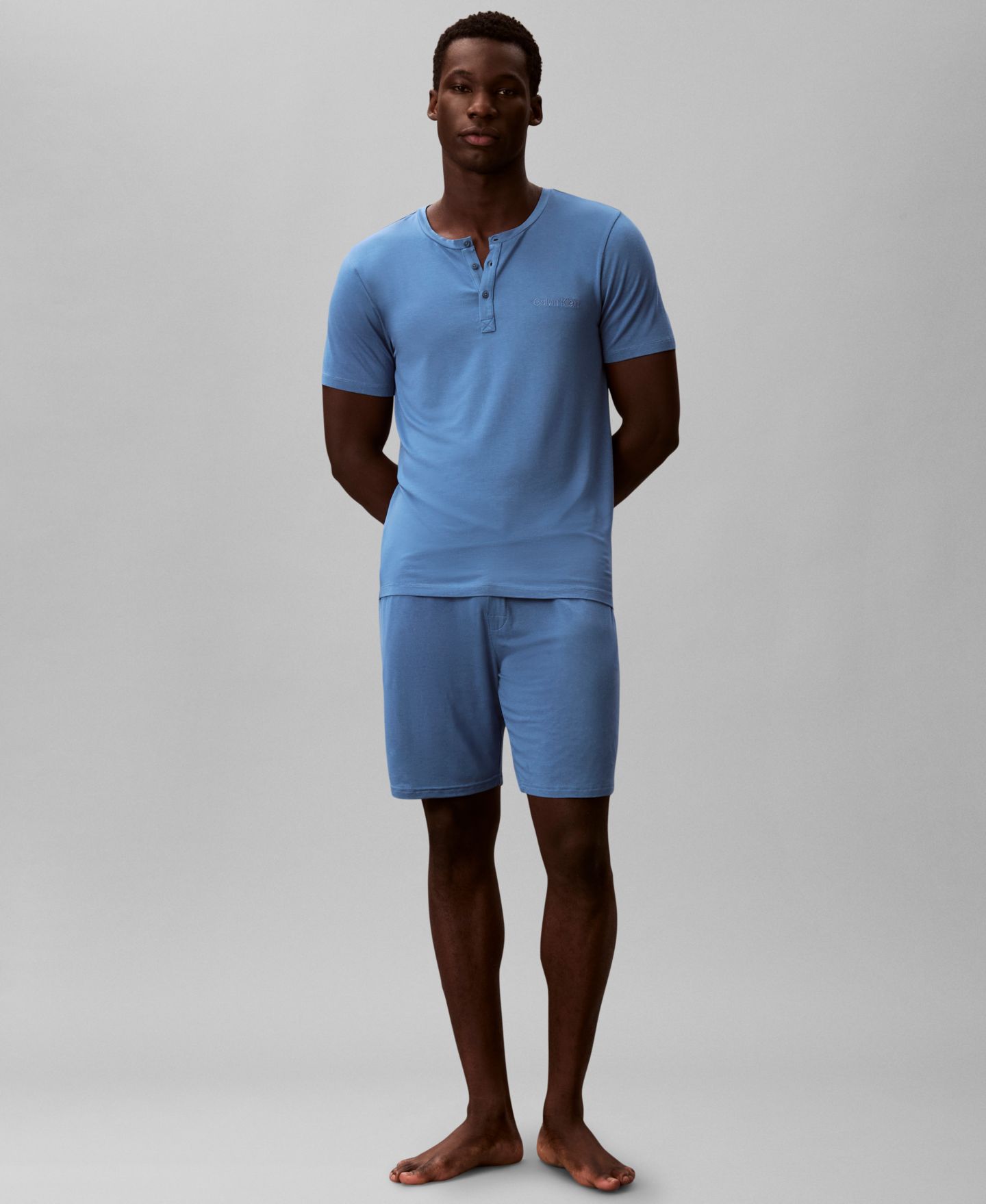 Пижамные шорты UltraSoft для мужчин, стрейч — Calvin Klein, цвет: Синий — фото 2