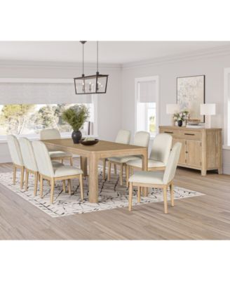 Marcel 9-Pc. Wood Rectangular Table and Upholstered Side Chairs Dining Set