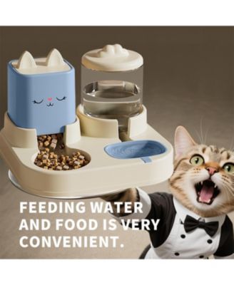 Large Capacity Automatic Pet Feeder and Waterer, 2200ML Water &1800ML Food, Smart Timer