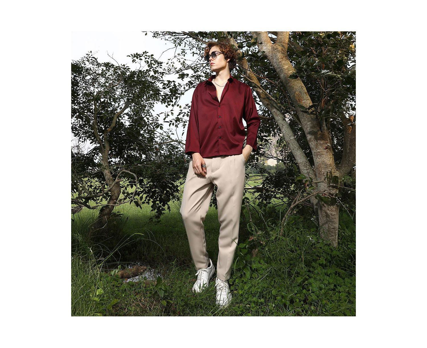 Men's Satin Oversized Shirt