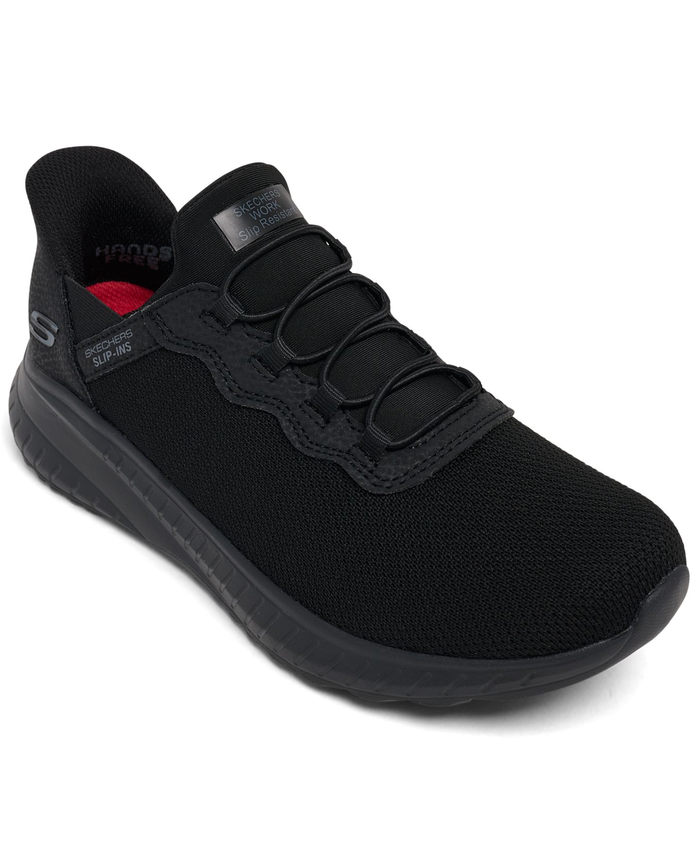 Женские кроссовки Skechers Slip-Ins Work: Squad Chaos SR - Jasul Slip-On Work Sneakers Wide Width, цвет: Чёрный — фото 1